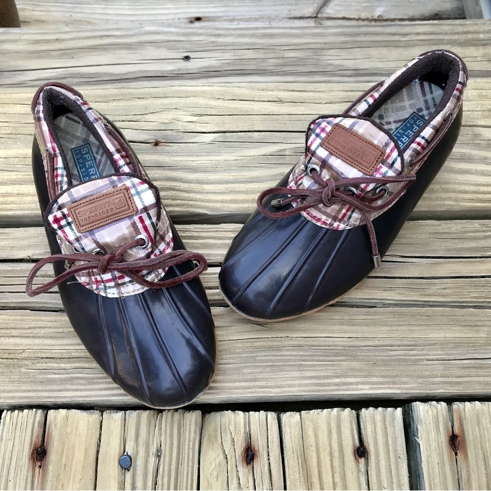 Ladies SPERRY TOP-SIDER Waterproof Short Ankle Rain Boots Shoes Size 6